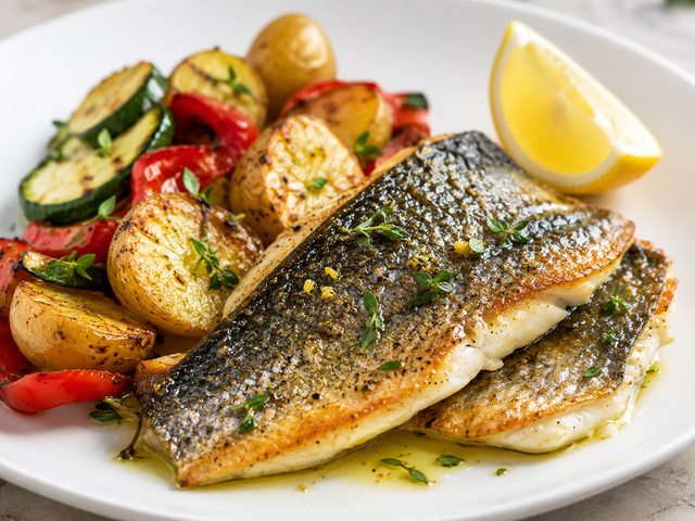 Zeebaarsfilet met krokant vel, citroen en verse kruiden - Food to Enjoy
