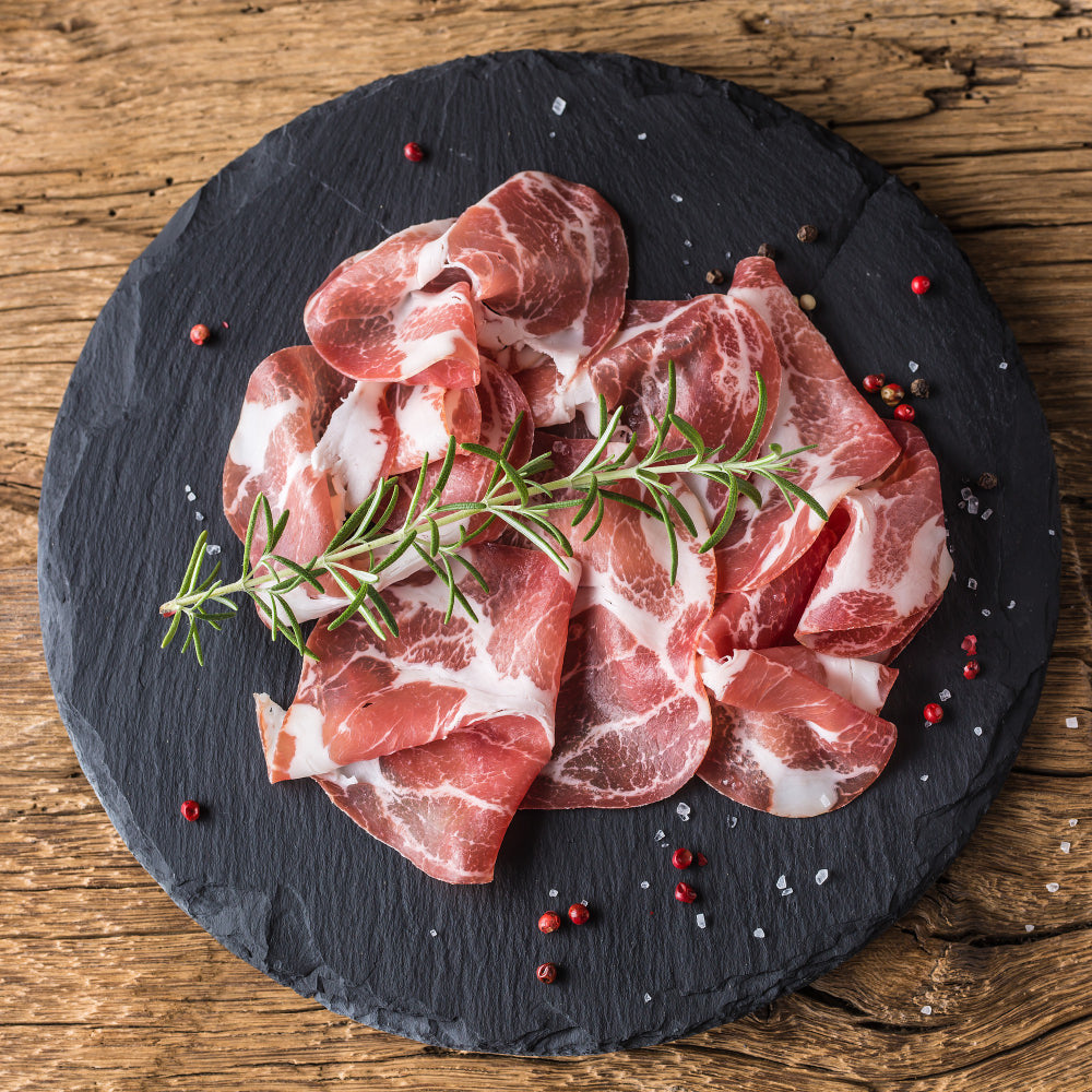 Coppa di Parma DOP gesneden