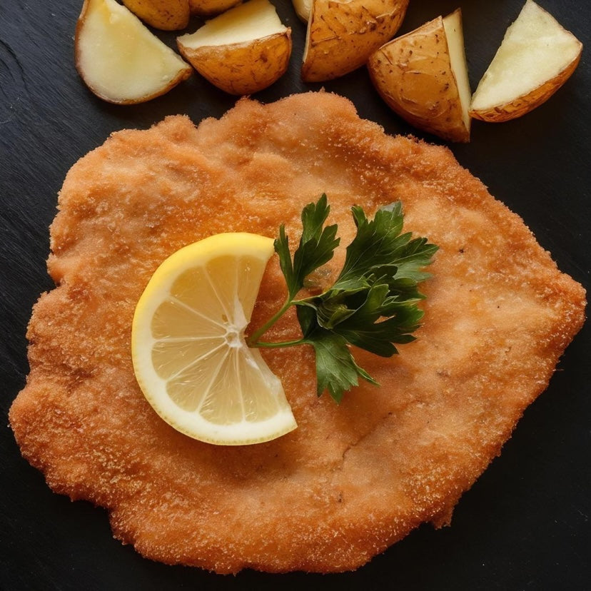 Gepaneerde runder schnitzel
