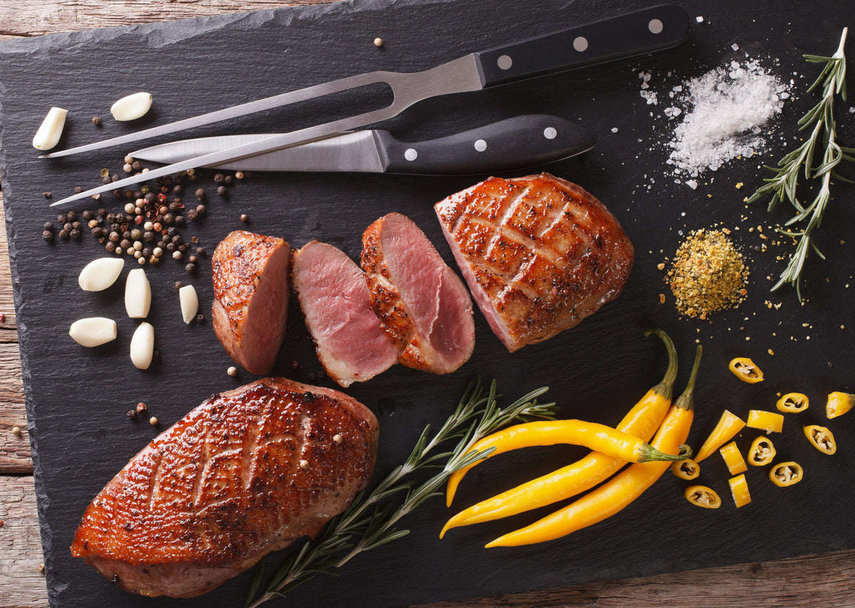 Eendenborst met sinaasappelsaus, een gerecht op restaurantniveau